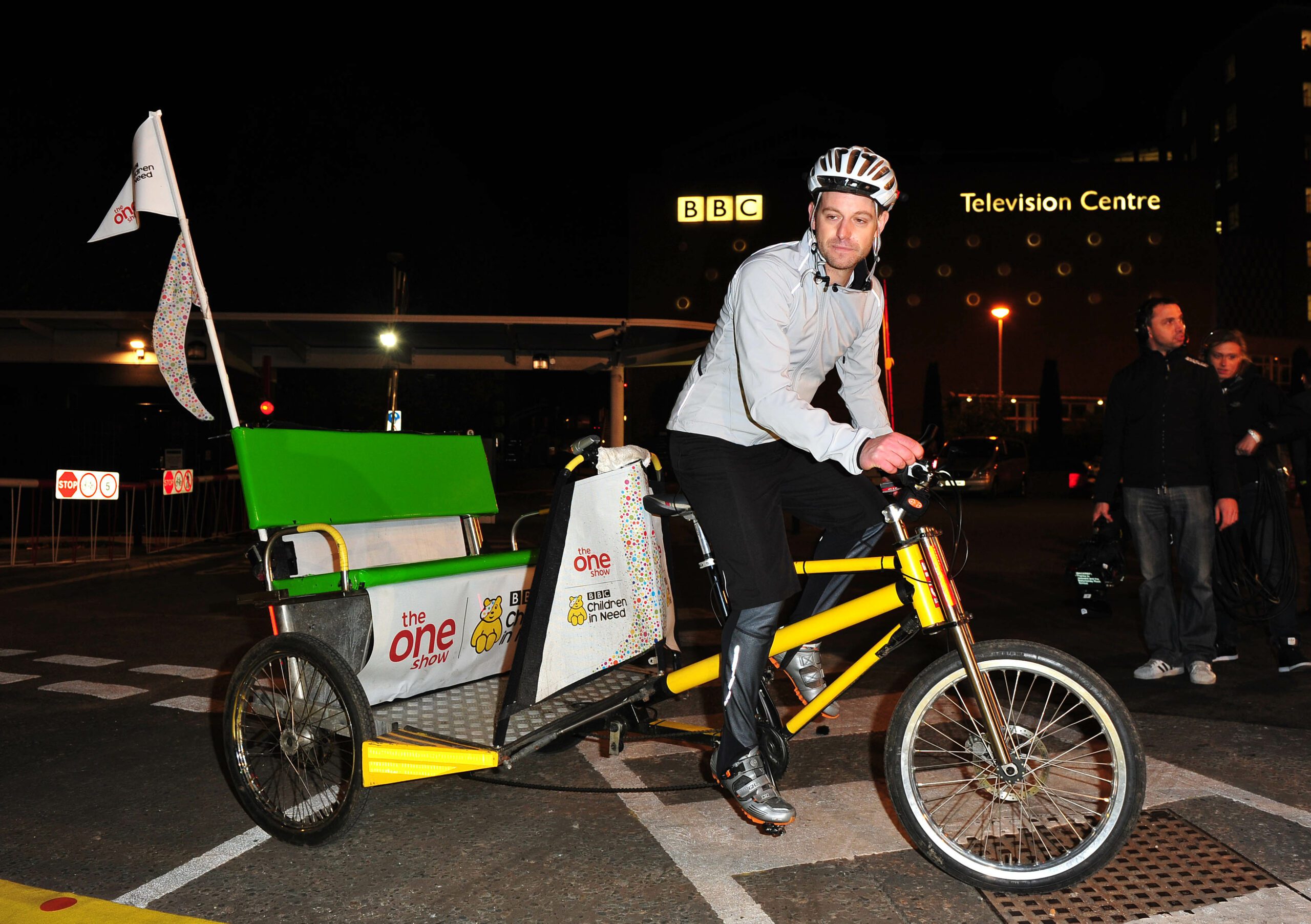 Matt Baker pedals on a Rickshaw