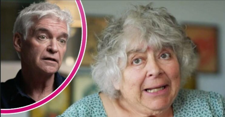 Phillip Schofield looks surprised, Miriam Margolyes speaks
