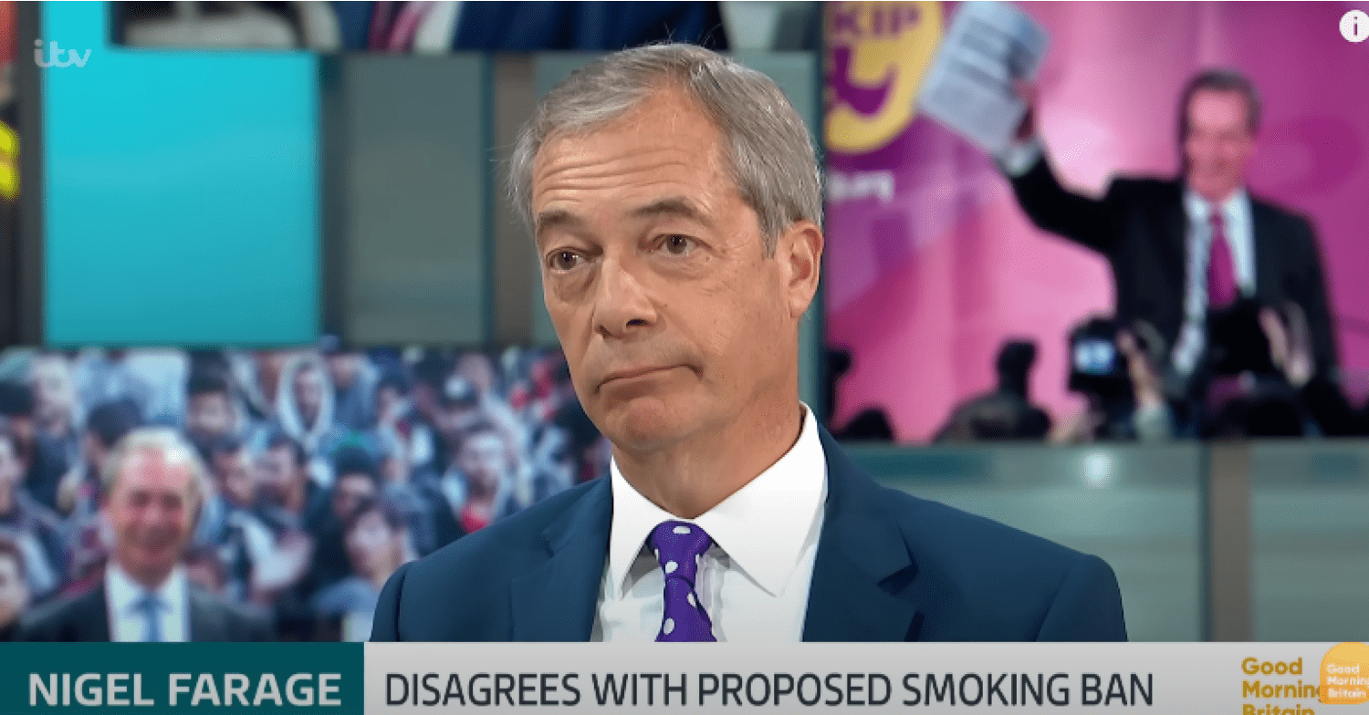 Nigel looking glum in an interview 