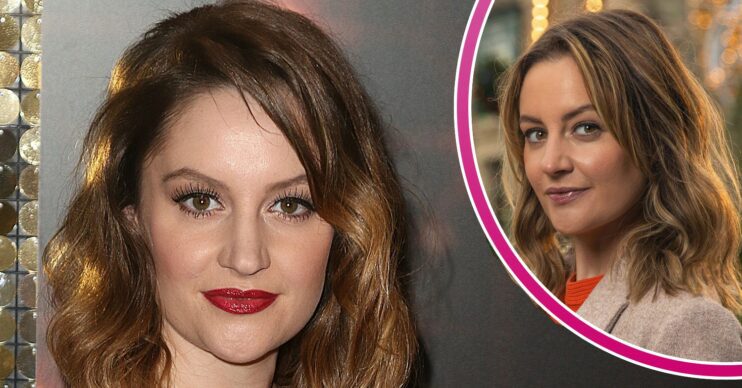 Paula Lane comp image: At the British Soap Awards and as Ella Forster in Emmerdale
