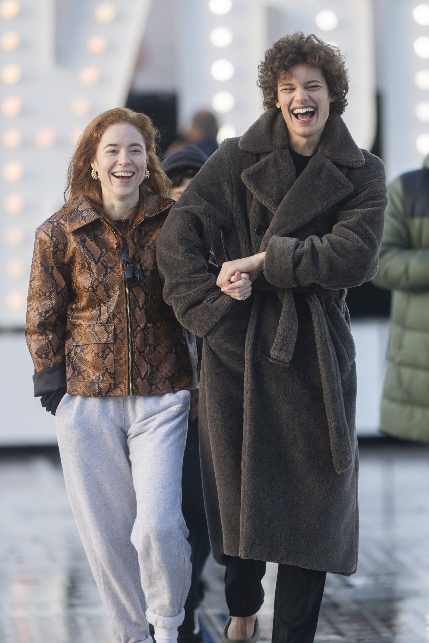 Angela Scanlon and Bobby Brazier smiling inBlackpool