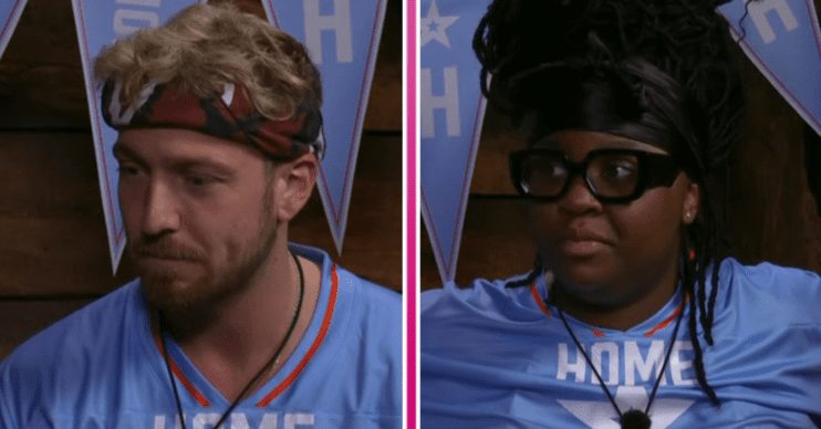 Sam Thompson looking disappointed and Nella Rose