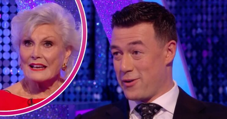 Angela Rippon looks serious, Strictly star Kai Widdrington speaks