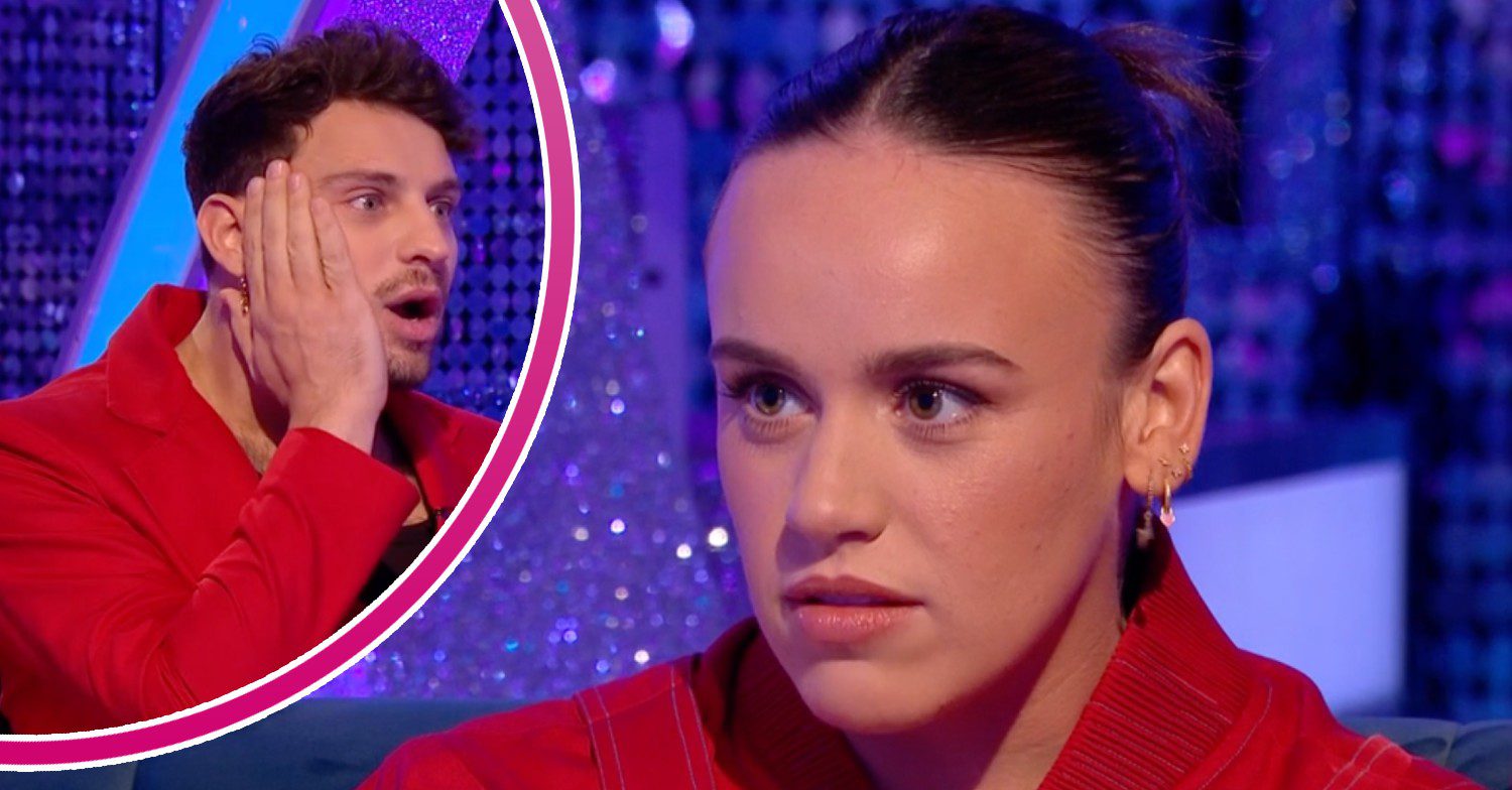 Strictly Come Dancing star Vito Coppola looks shocked, Ellie Leach looks serious