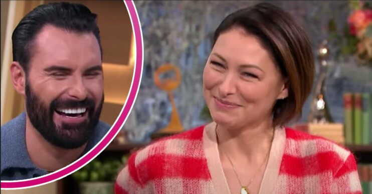 Rylan grins, Emma Willis smiles