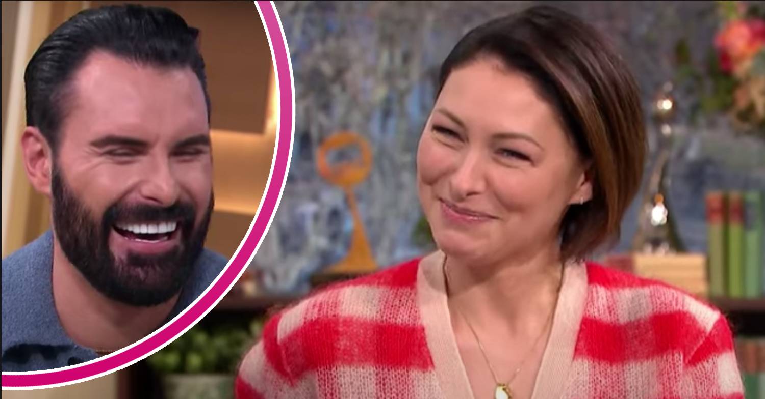 Rylan grins, Emma Willis smiles