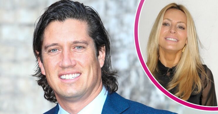 Vernon Kay and his wife Tess Daly both smile