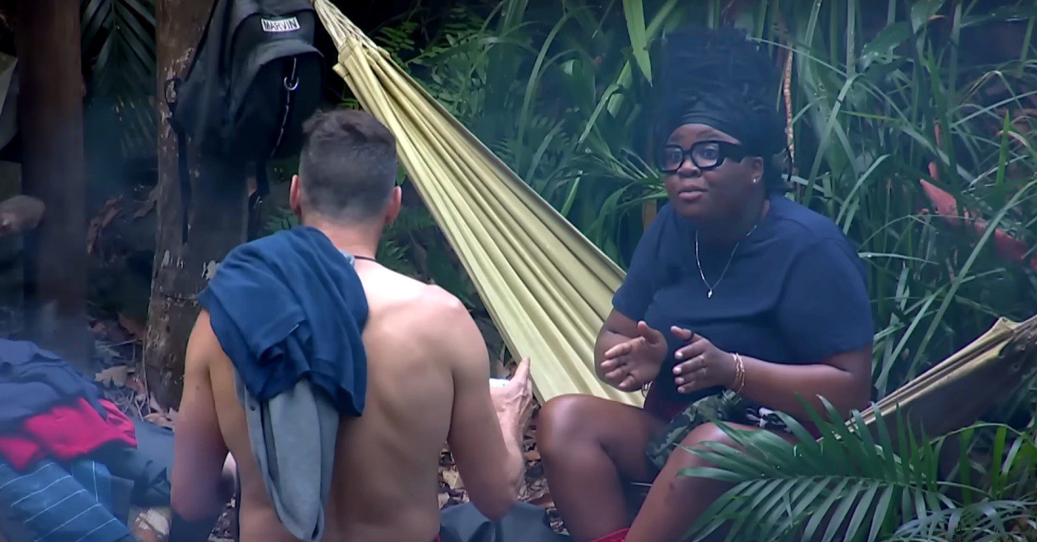 Fred Sirieix and Nella Rose arguing on I'm A Celebrity