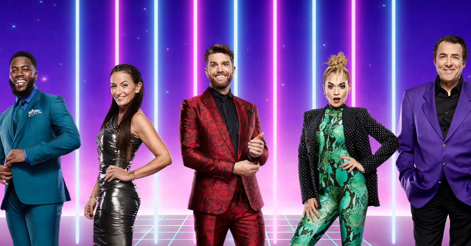 Mo Gilligan, Davina McCall, Joel Dommett, Rita Ora, Jonathan Ross on The Masked Singer
