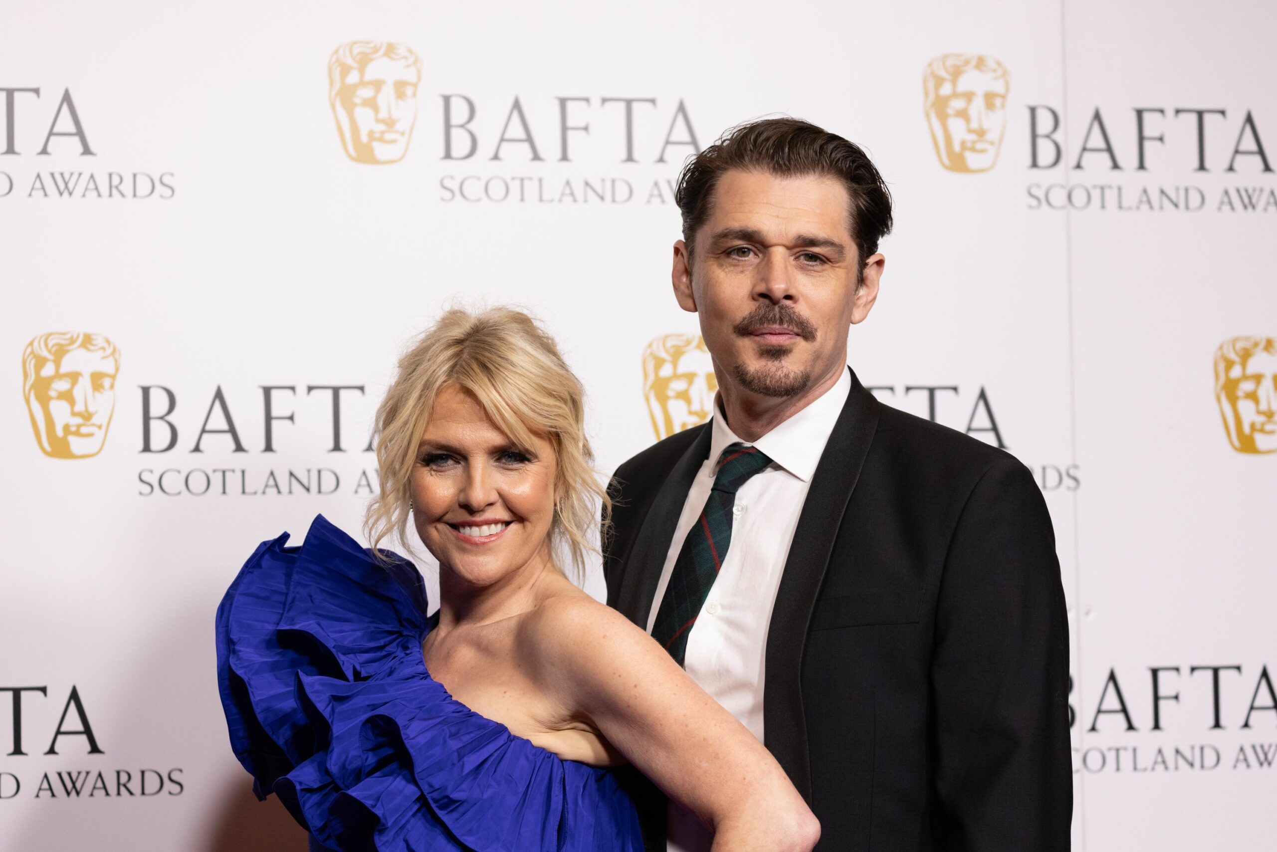Ashley Jensen and Kenny Doughy attending the Scottish BAFTAs in November 2023