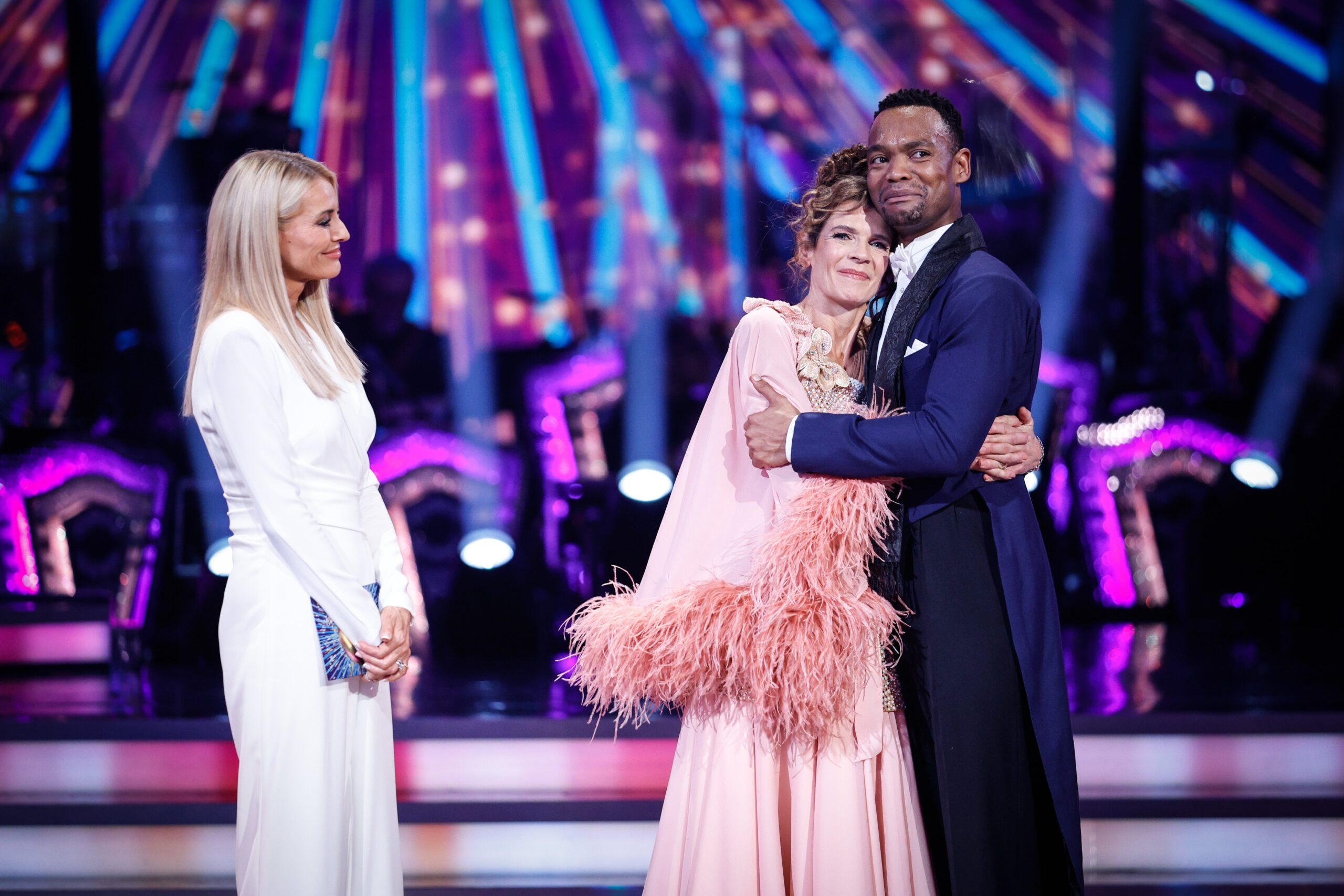 Annabel Croft and Johannes Radebe with Tess Daly