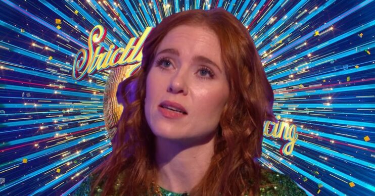 Angela Scanlon looking upset against Strictly logo (Credit: BBC/Composite: ED!)