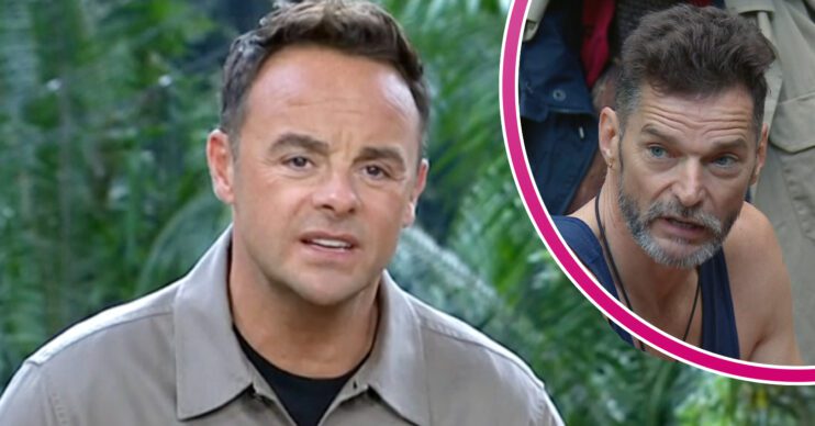 Ant McPartlin presenting I'm a Celebrity and Fred Sirieix inset