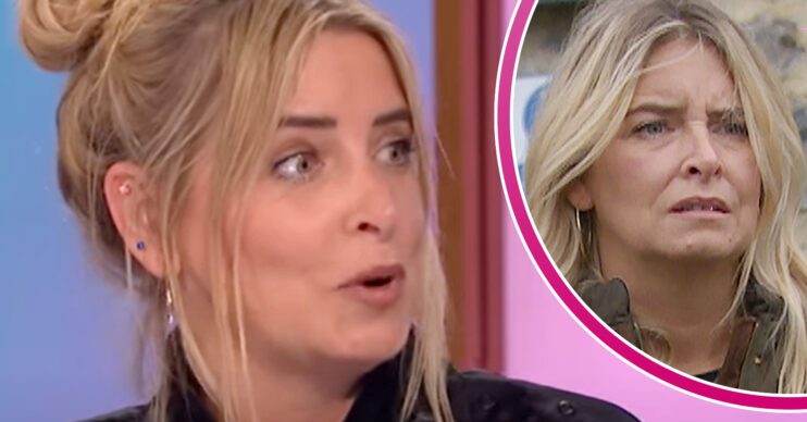 Emmerdale's Emma Atkins, and in a bubble is Charity