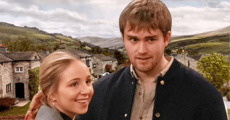 Emmerdale comp image: Belle and Tom smiling