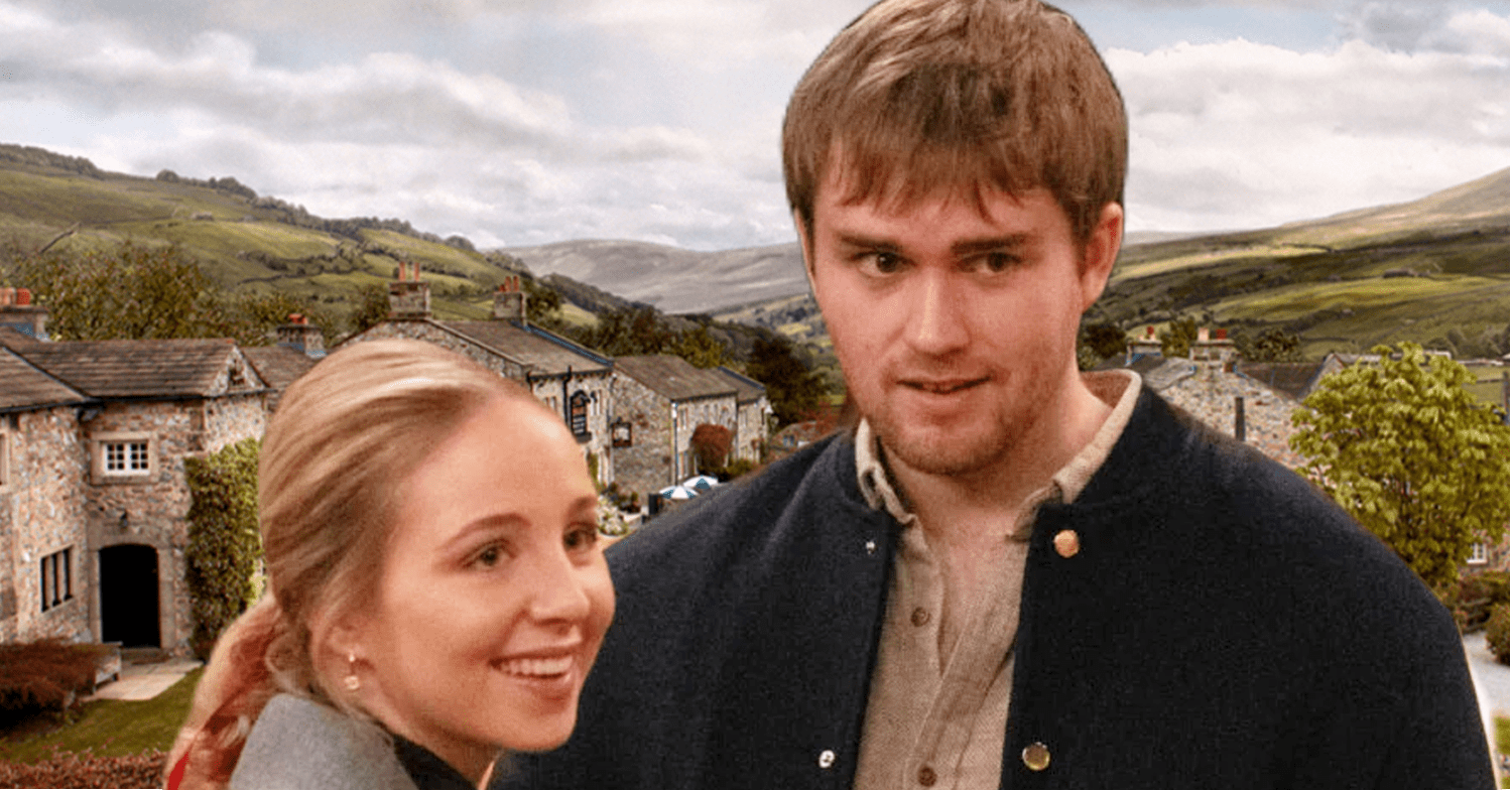 Emmerdale comp image: Belle and Tom smiling