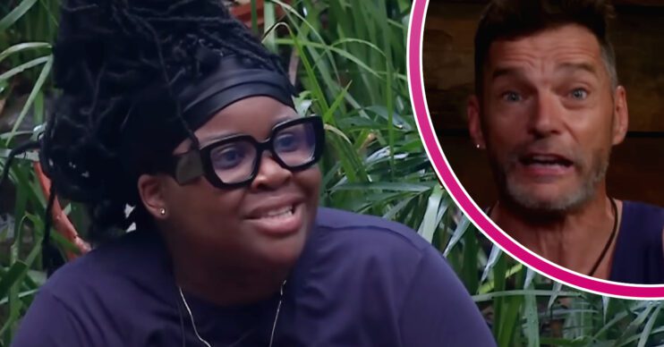 Nella looking angry and Fred inset on I'm A Celebrity