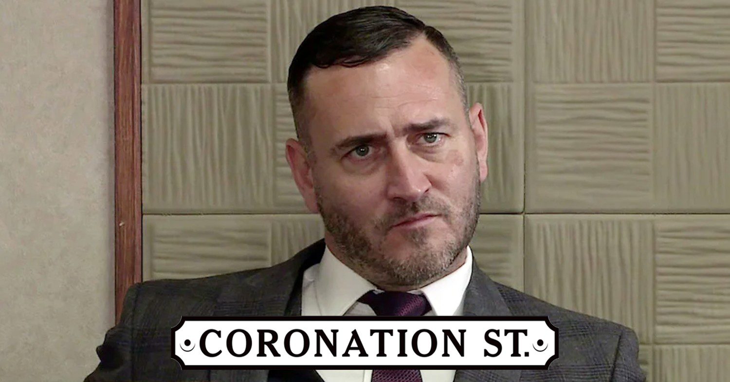 Will Mellor, looking moody as Harvey on Coronation Street (Credit: ITV/Composite: ED!)