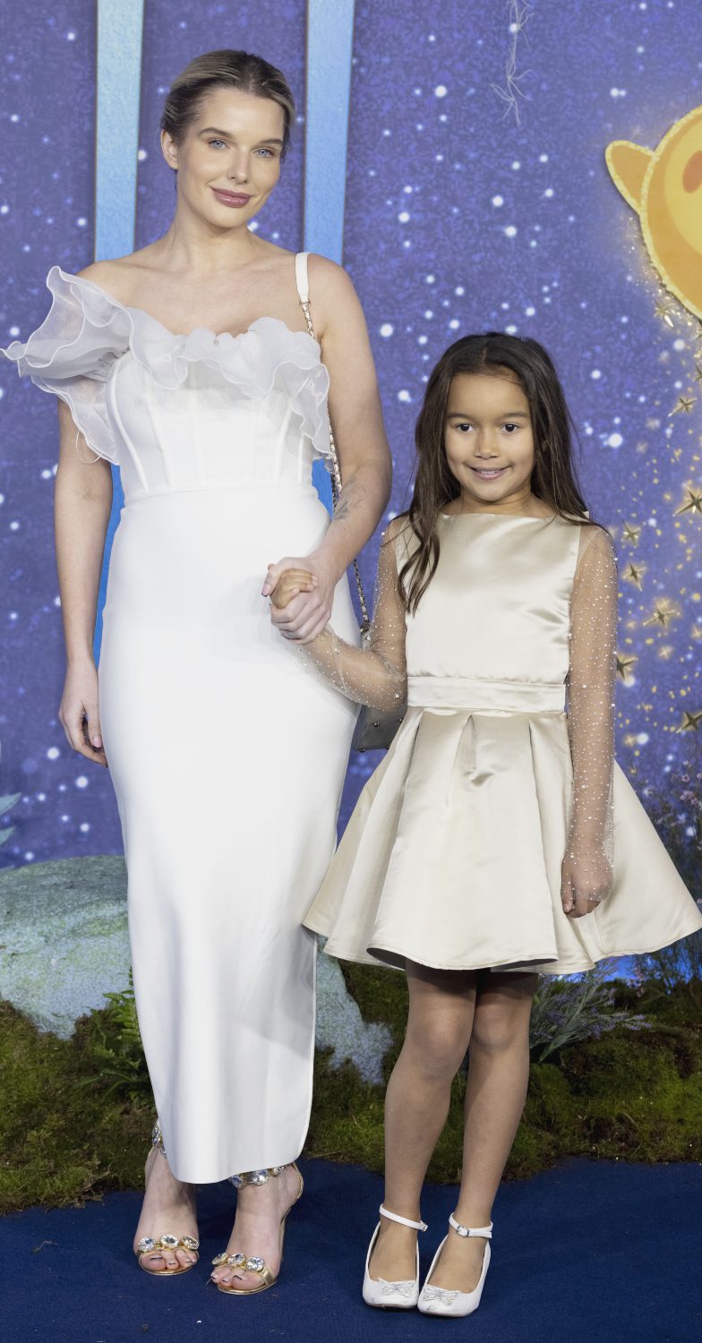 Helen Flanagan and her daughter at UK premiere of Wish 