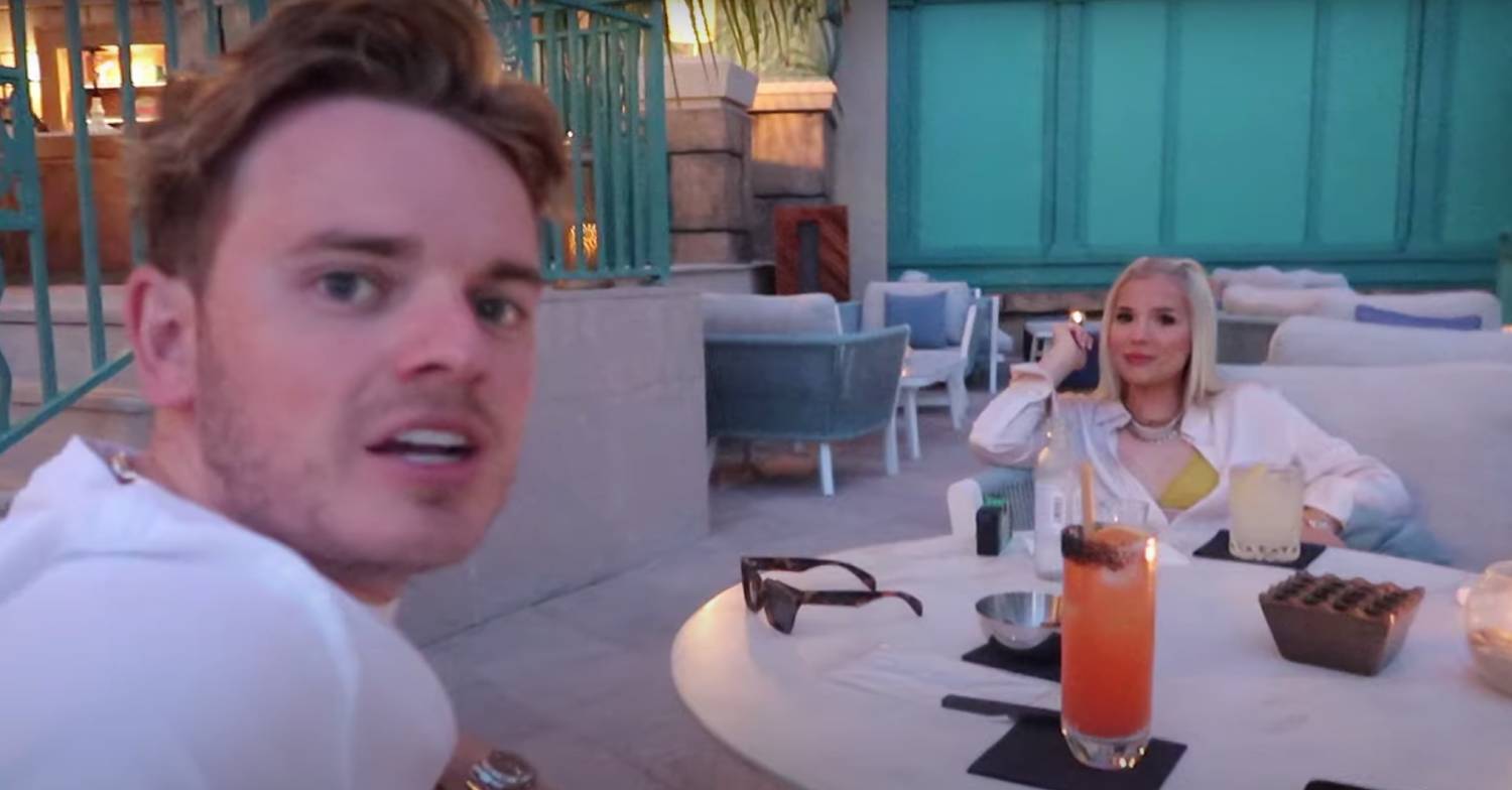 Jack Maynard sits with his fiancee