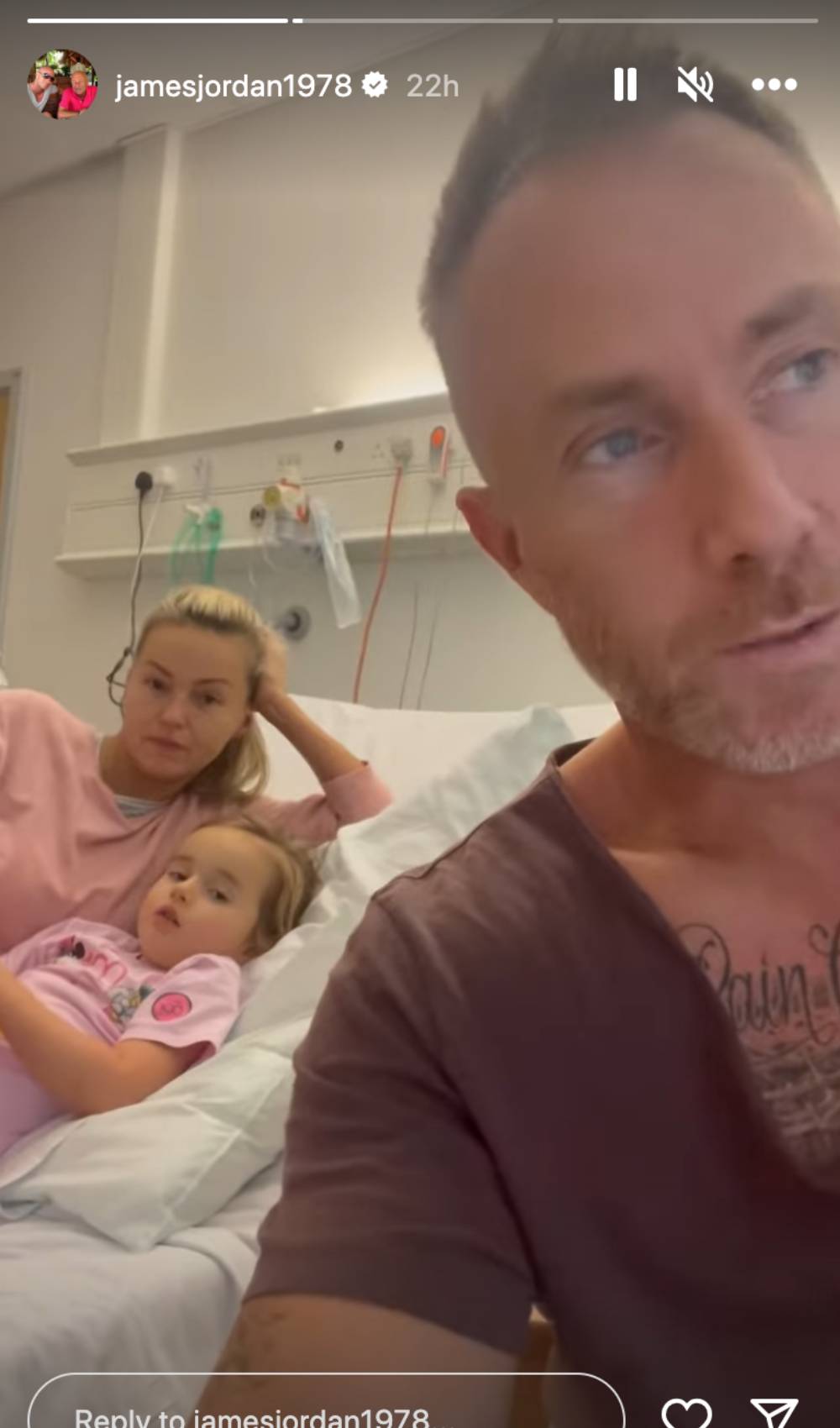 James Jordan shared an Instagram Story about Ella