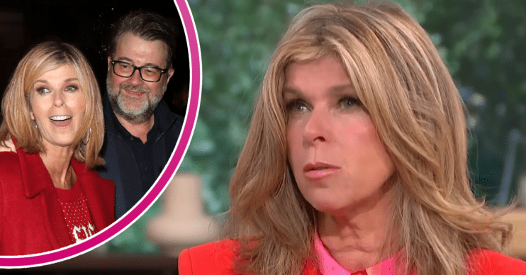 Kate Garraway on This Morning and inset with husband Derek Draper