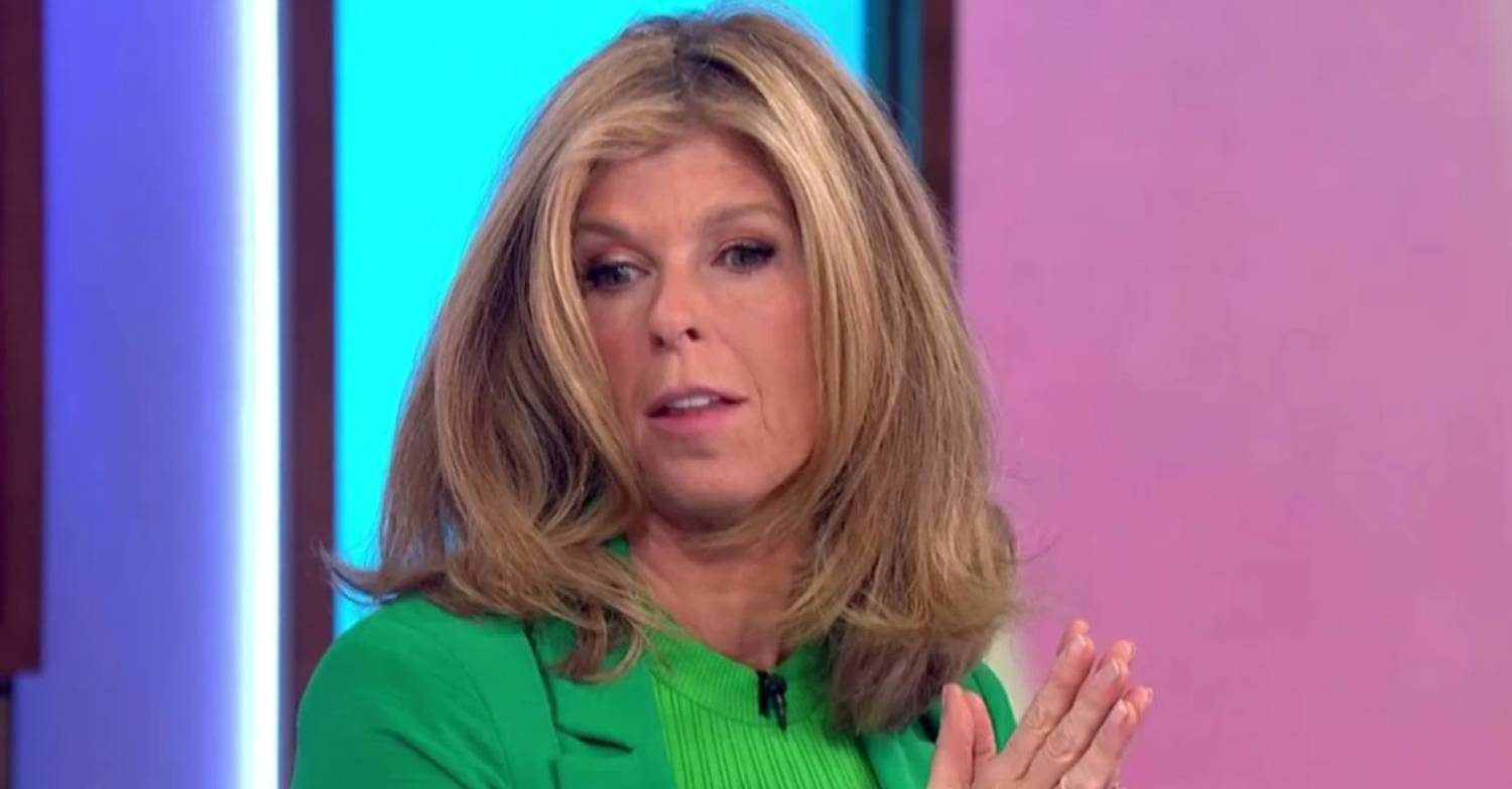 Kate Garraway looks downwards as she speaks