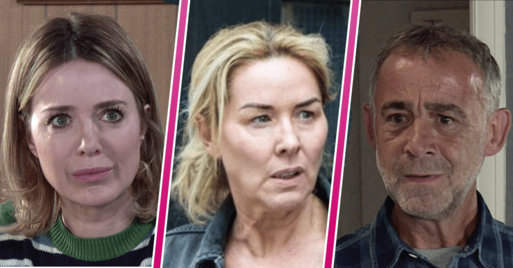 Composite of Abi, Cassie and Kevin on Coronation Street (Credit: ITV/Composite: ED!)