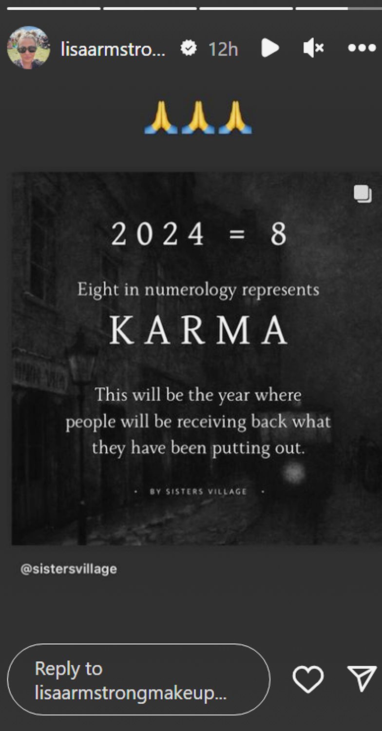 Lisa Armstrong shared a post with her followers
