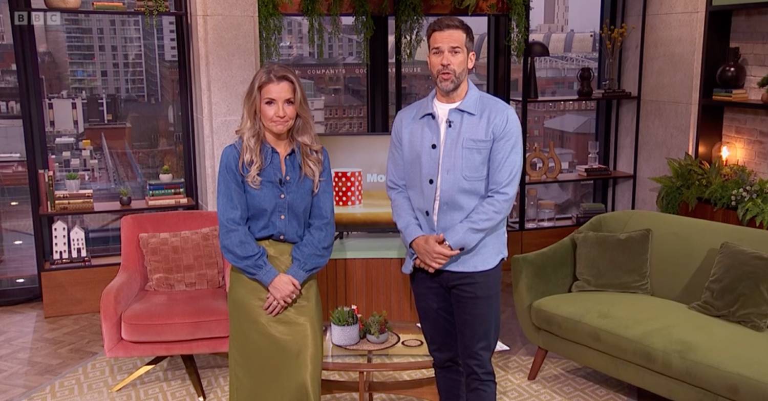 Helen Skelton stands next to Gethin Jones