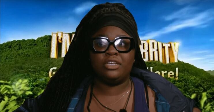 Nella Rose on I'm A Celeb against show logo (Credit: ITV/YouTube/Composite: ED!)