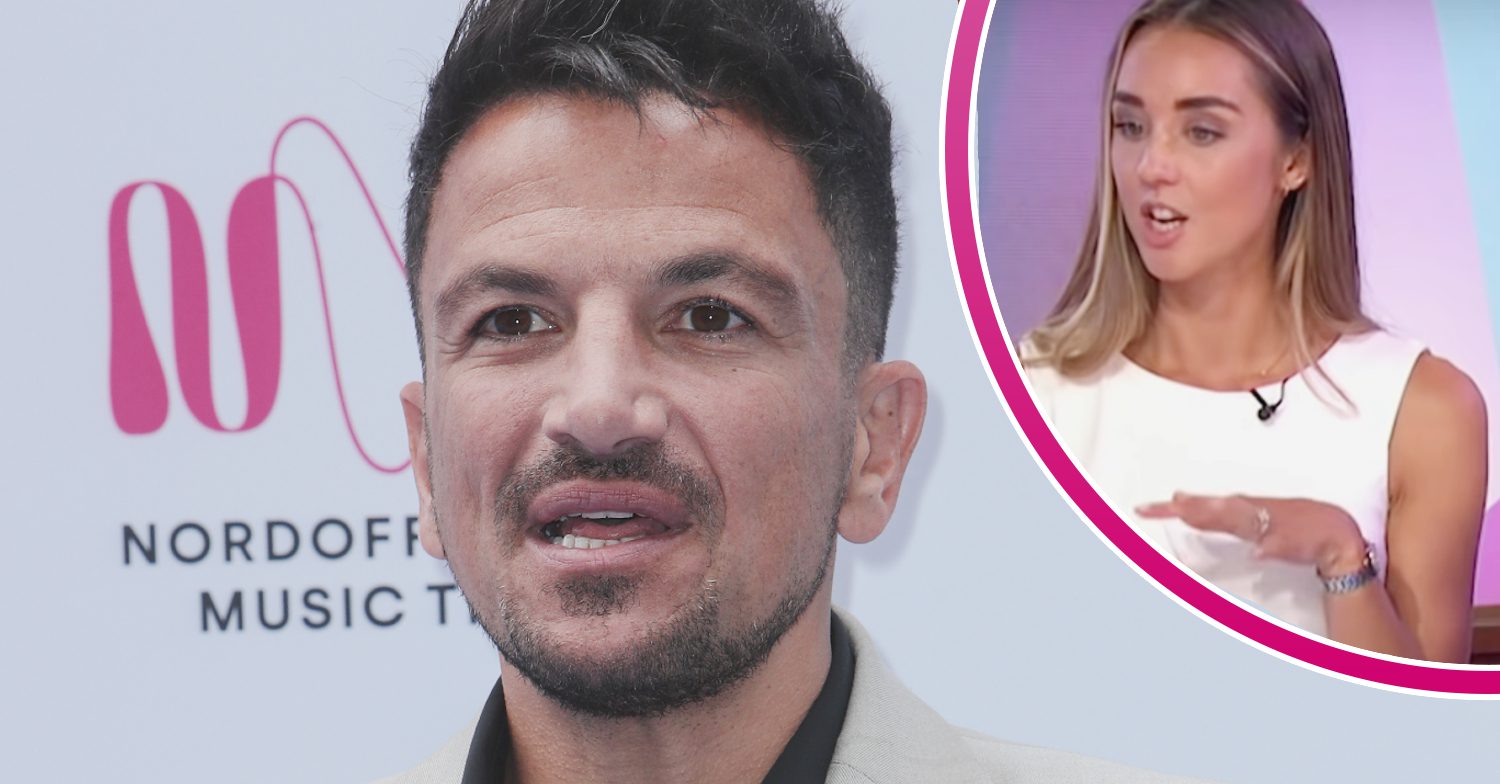 Peter Andre posing on the red carpet and wife Emily on Loose Women