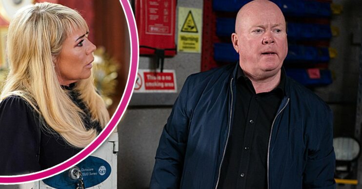 Sharon is shocked with Phil looking cross