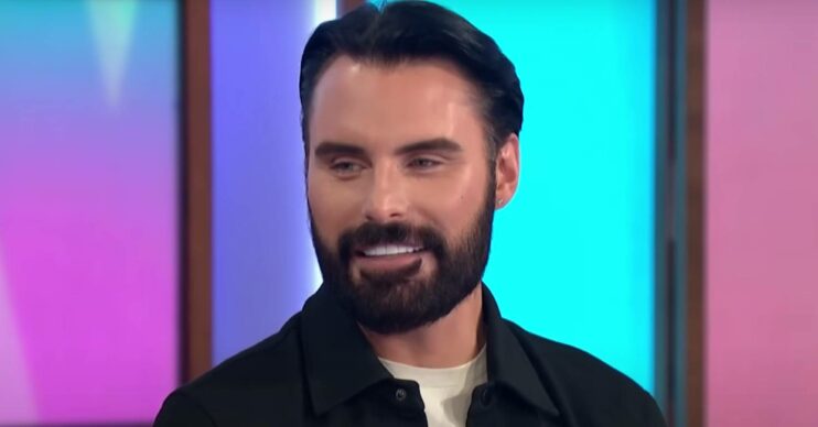 Rylan smiling on Loose Women in a black shirt