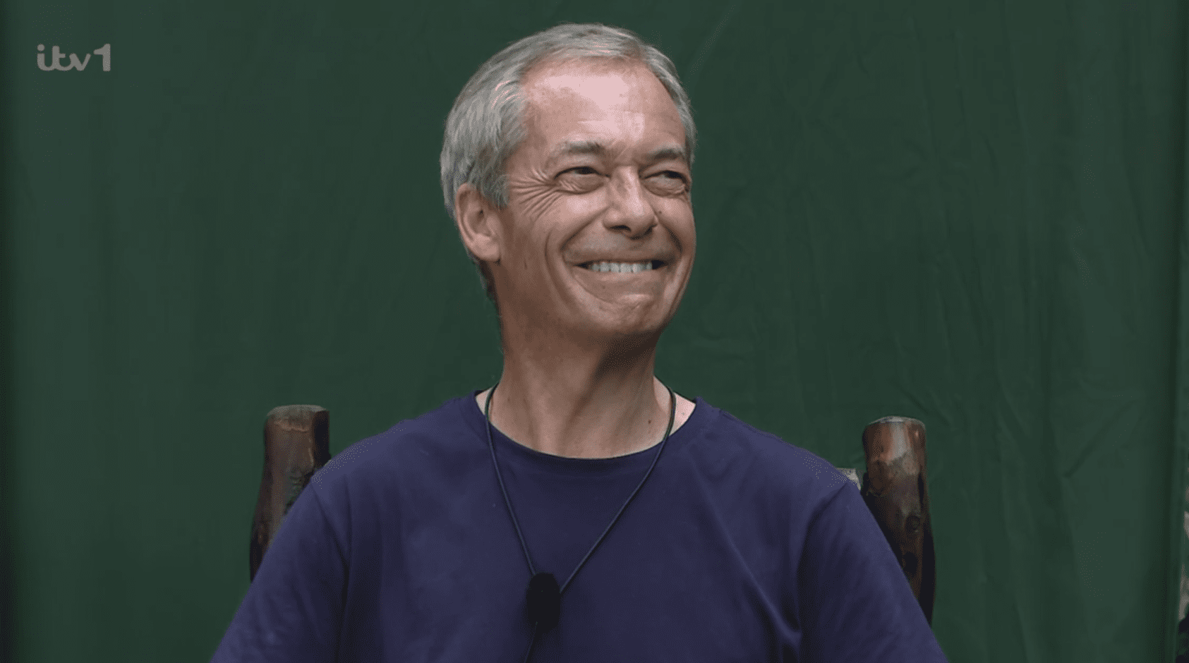 Nigel Farage smiling on I'm A Celebrity