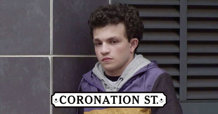 Simon looking sullen on Corrie (Credit: ITV/Composite: ED!)