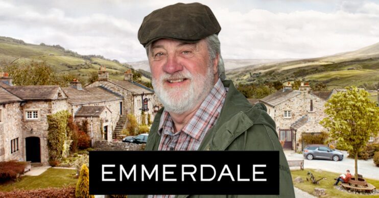 Steve Halliwell as Zak Dingle against soap background and logo (Credit: ITV/Composite: ED!)