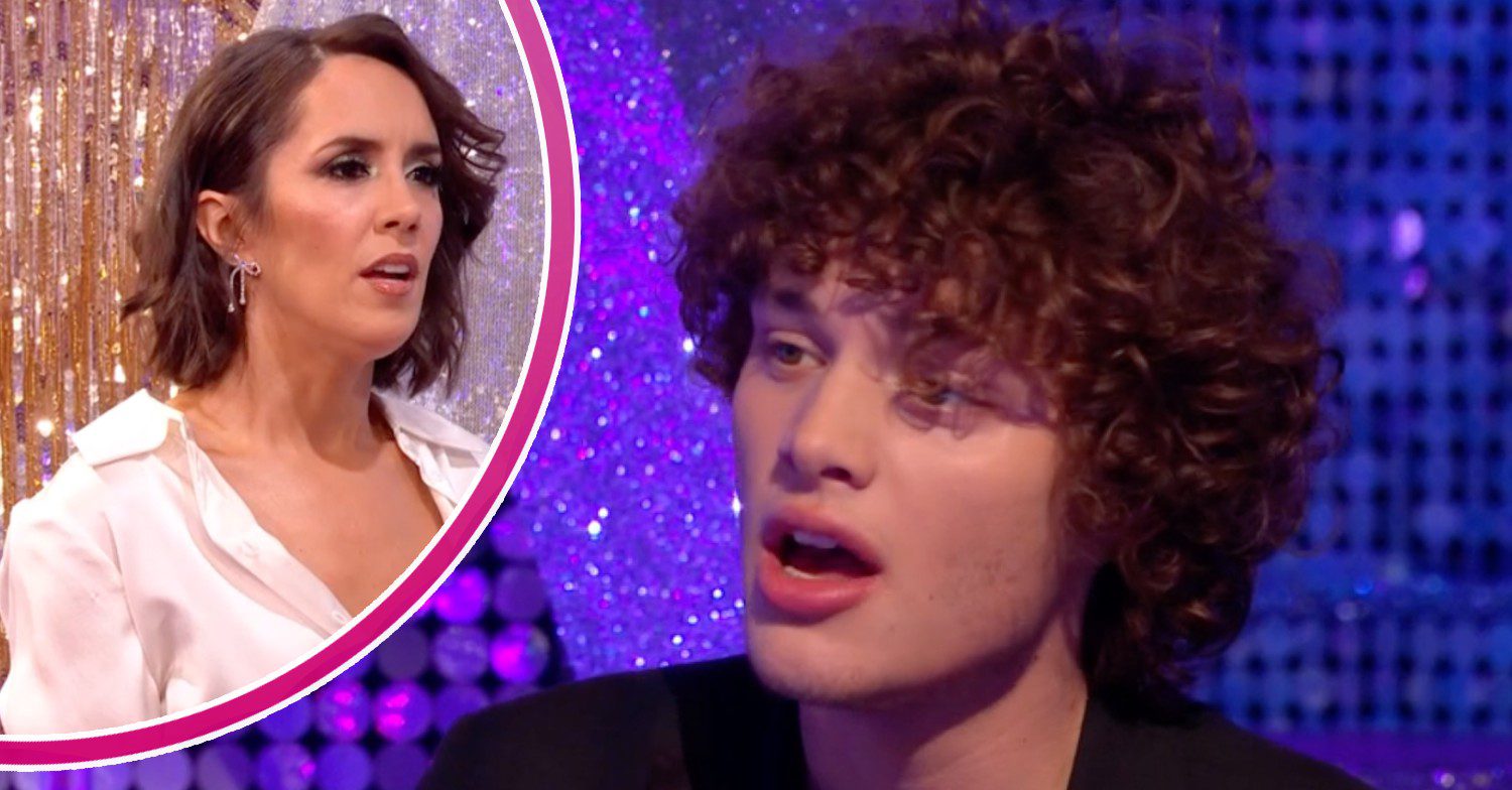 Janette Manrara looks serious on Strictly It Takes Two, Bobby Brazier is open-mouthed