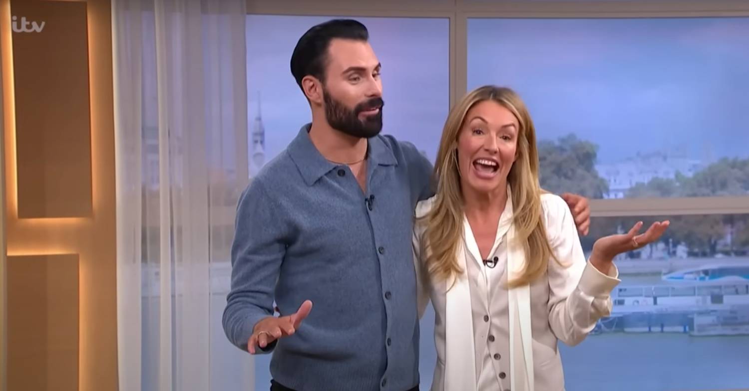 Rylan puts an arm around Cat Deeley on This Morning