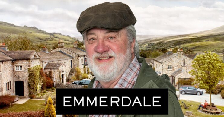 Steve Halliwell as Zak Dingle on Emmerdale against logo and background (Credit: ITV/Composite: ED!)