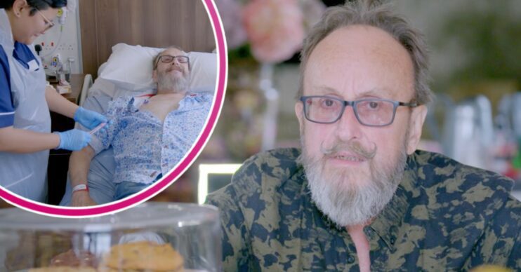 Hairy Bikers star Dave Myers smiling in hospital