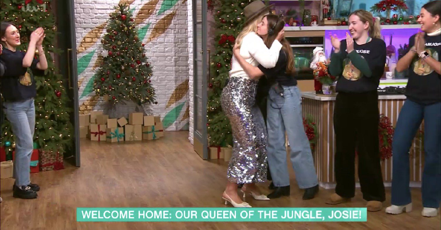 Josie Gibson hugging a This Morning member of staff
