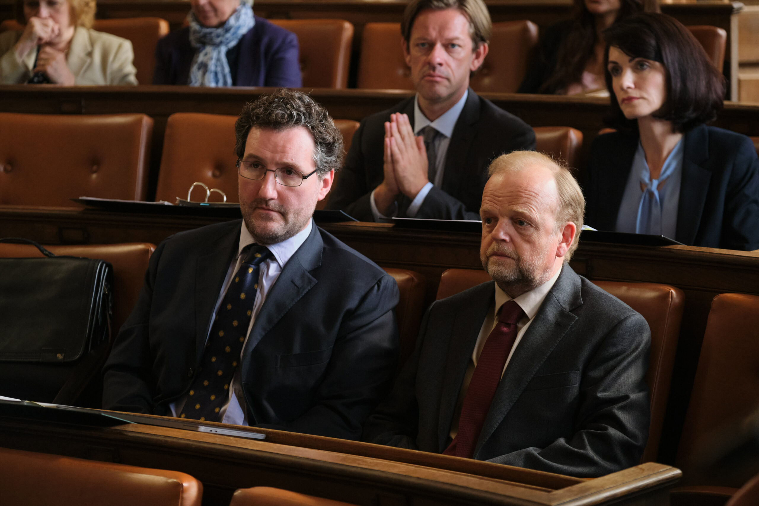 John Hollingworth and Toby Jones in Mr Bates vs the Post Office