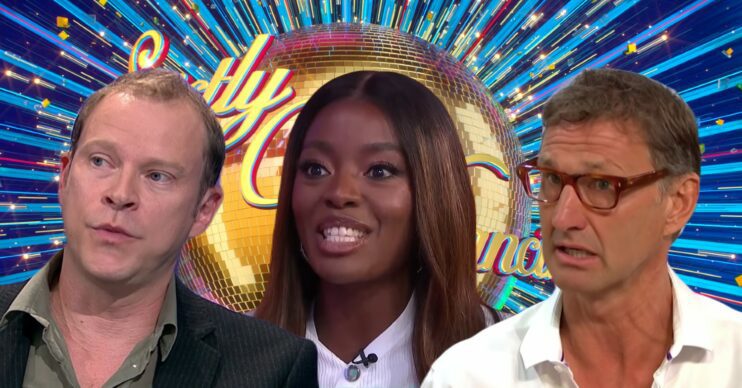 Robert, AJ and Tony with the Strictly logo