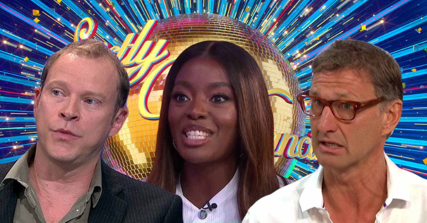 Robert, AJ and Tony with the Strictly logo