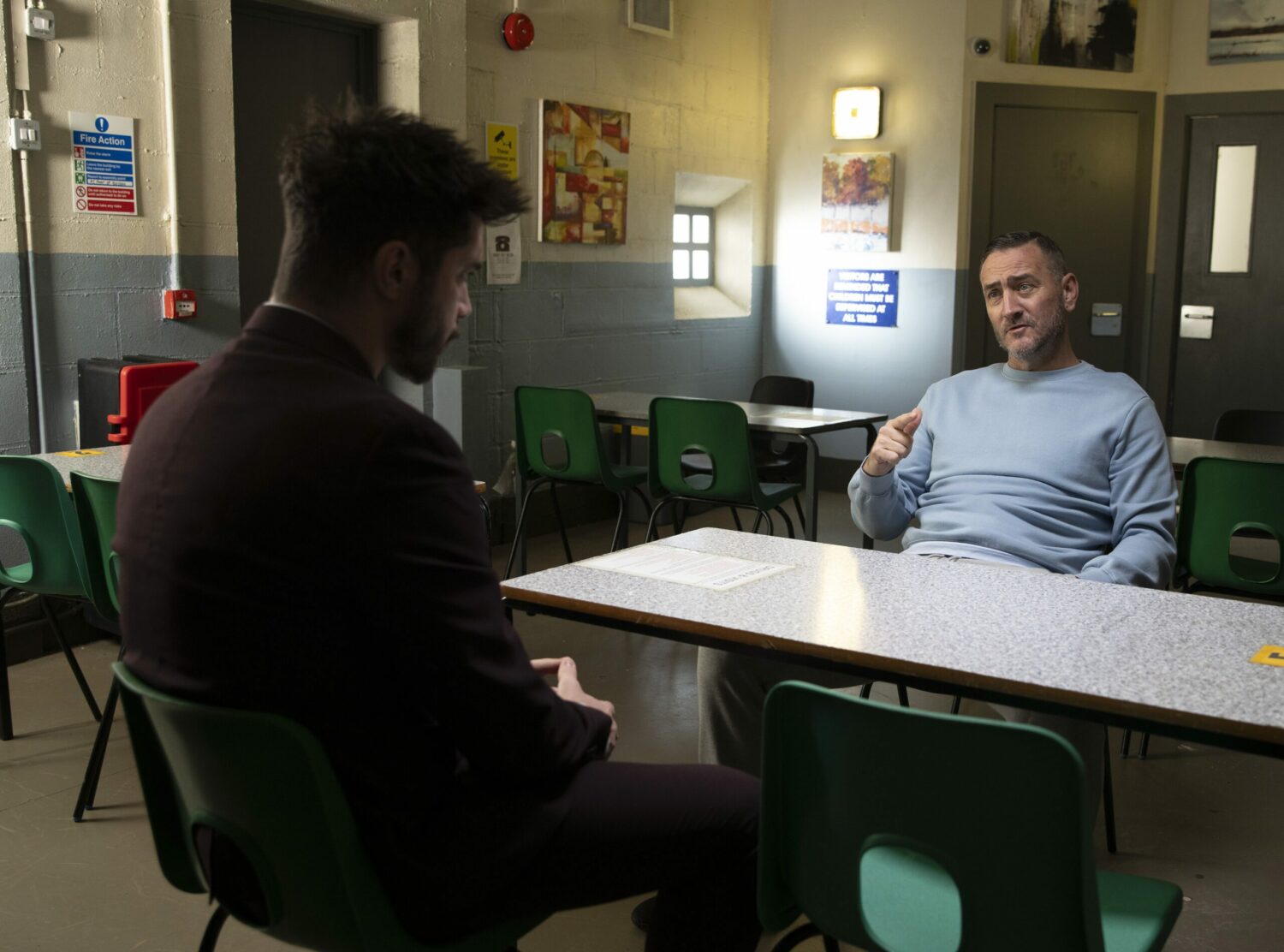 Adam visits Harvey in prison 