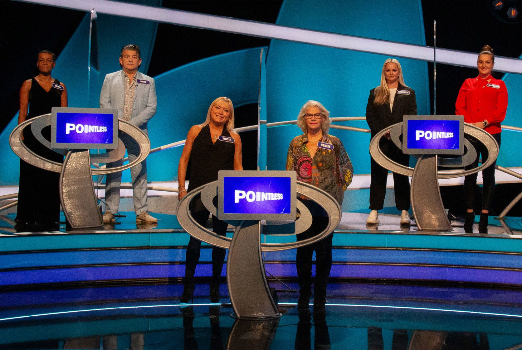 Denise Black (middle right) on Pointless Celebrities
