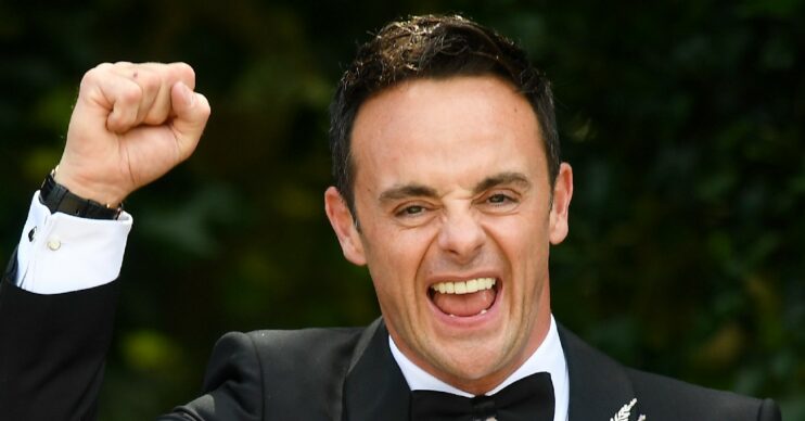 Ant McPartlin punching the air in delight