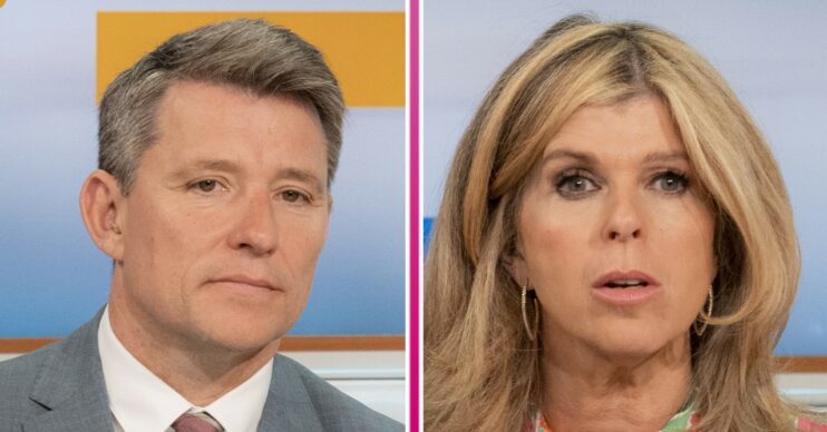 Split shot of Ben Shephard and Kate Garraway looking serious