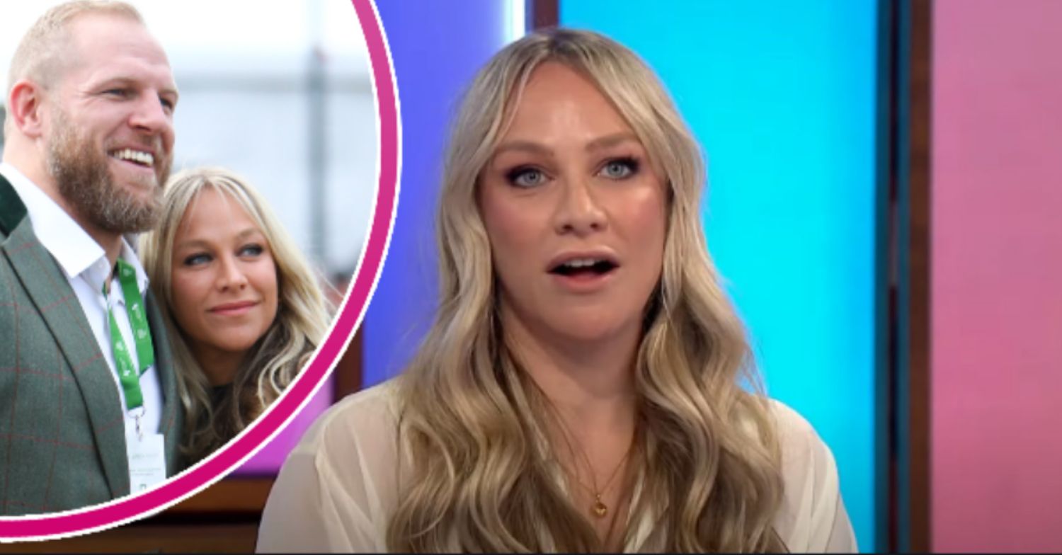Chloe Madeley and James Haskell smiling / Chloe Madeley on Loose Women